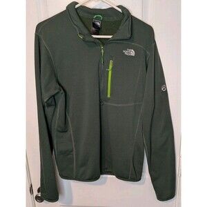 The North Face Summit Series 1/4 Zip Fleece Pullover Green Men's Medium Pocket